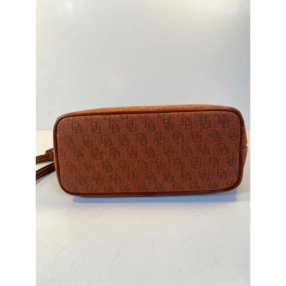 Dooney and Bourke Gretta Satchel Red/Orange/Brown Leather Logo Handbag w/ Strap